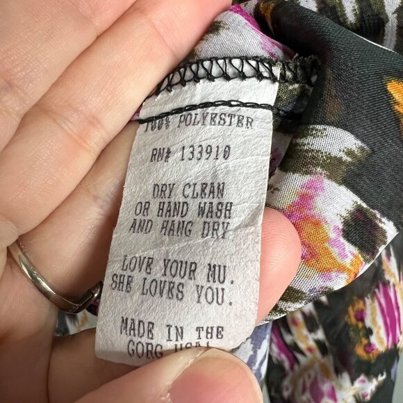 NEW Show Me Your Mumu Chelsey St. Gaudens Top Ikat Semi-Sheer High-Low Small - Picture 9 of 10